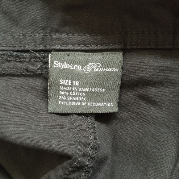 Style & Co. Black Trousers with Embroidered Detail - Picture 7 of 7